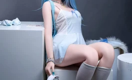 冰蓝二次元少女｜女娲娃娃实拍，治愈感拉满