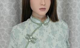 穿雅致贴花旗袍的温婉女子