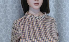 新中式格子裙女子，出尘之美