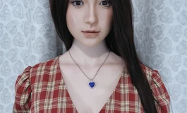 红格子裙女子，温婉大气