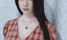 红格子裙女子，温婉大气